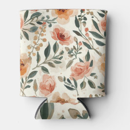 Orange Watercolor Flowers Botanical Painting Dosenkühler