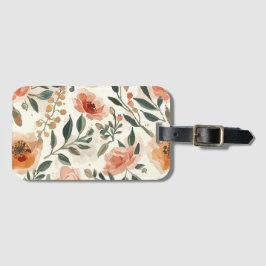 Orange Watercolor Flowers Botanical Painting Gepäckanhänger