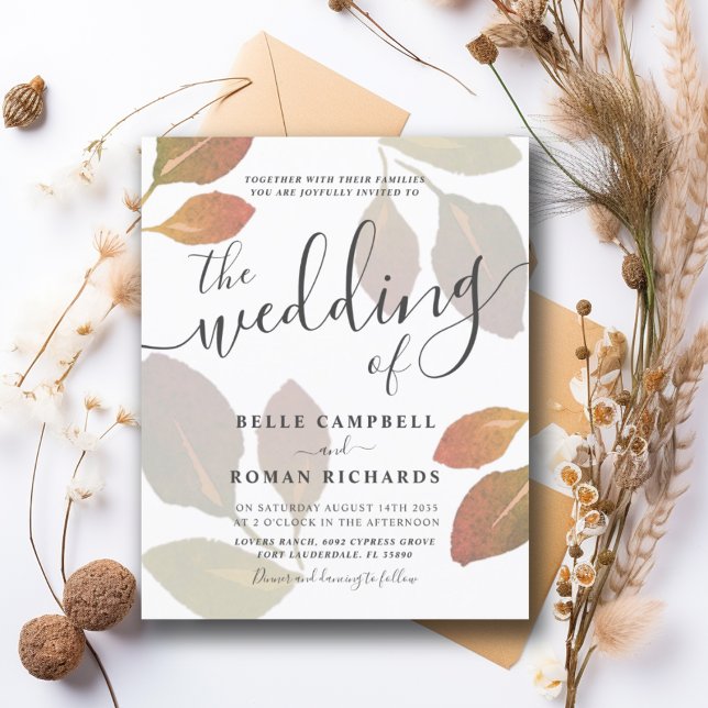 Orange Watercolor Foliage Wedding (Von Creator hochgeladen)