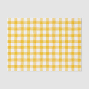 Orange Watercolor Gingham Seidenpapier