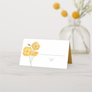Orange Watercolor Poppies Summer Floral Wedding Platzkarte