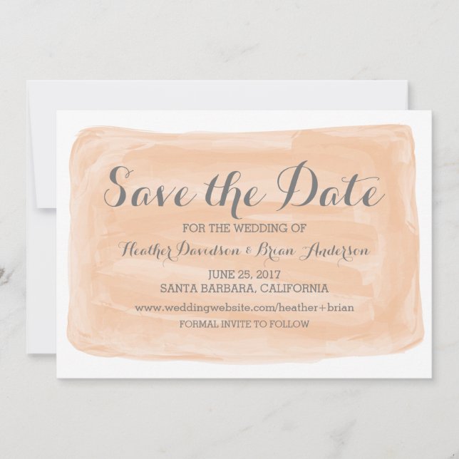Orange Watercolor Save the Date einladen (Vorderseite)