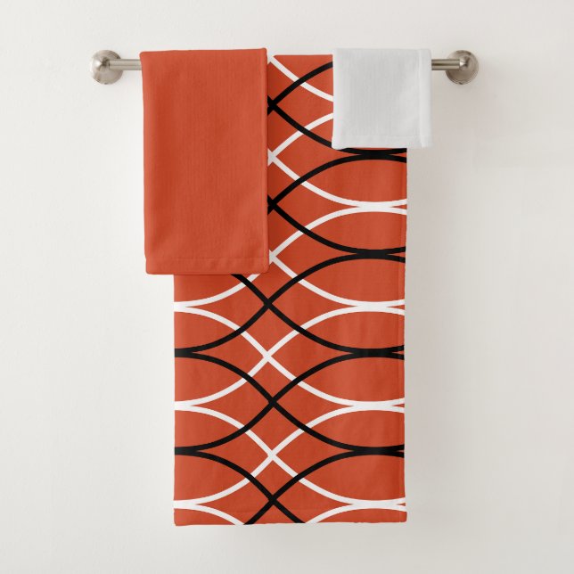 Orange Waves Badetuch Set (Insitu)