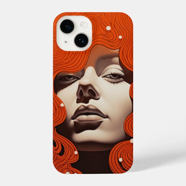 Orange Waves of Elegance Phone Case iPhone Hülle (Rückseite)