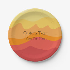 Orange Wavy Sunshine Vibranine Design Custom Text Pappteller