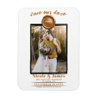 Orange Wax Siegel Foto Hochzeit Speichern Sie das