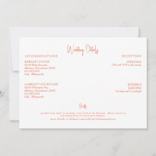 Orange Wedding Details Einladung