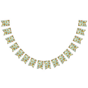 Orange Wedding Peony Rose Floral Wimpelkette