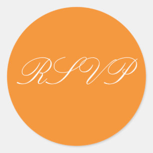 Orange Wedding RSVP Stickers