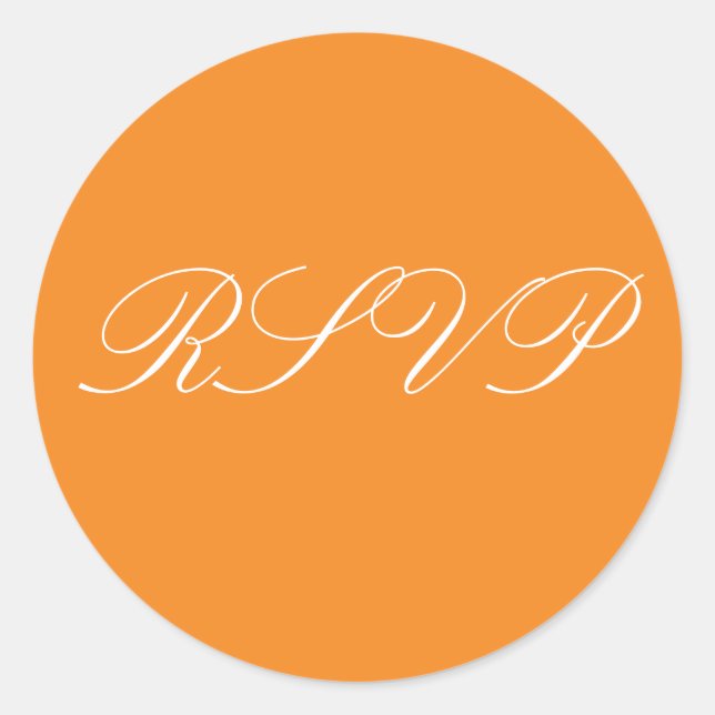 Orange Wedding RSVP Stickers (Vorderseite)