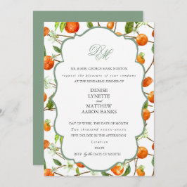 Orange Wedding Set Basil Green Einladung