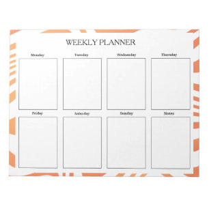 Orange Weekly Planer Custom Notizblock