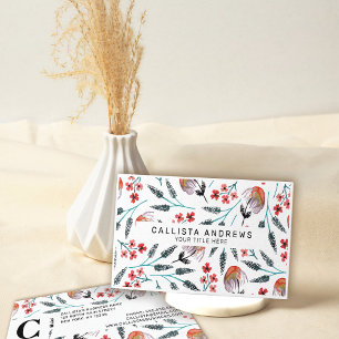 Orange Weeping Blume Wasserfarbmuster Visitenkarte