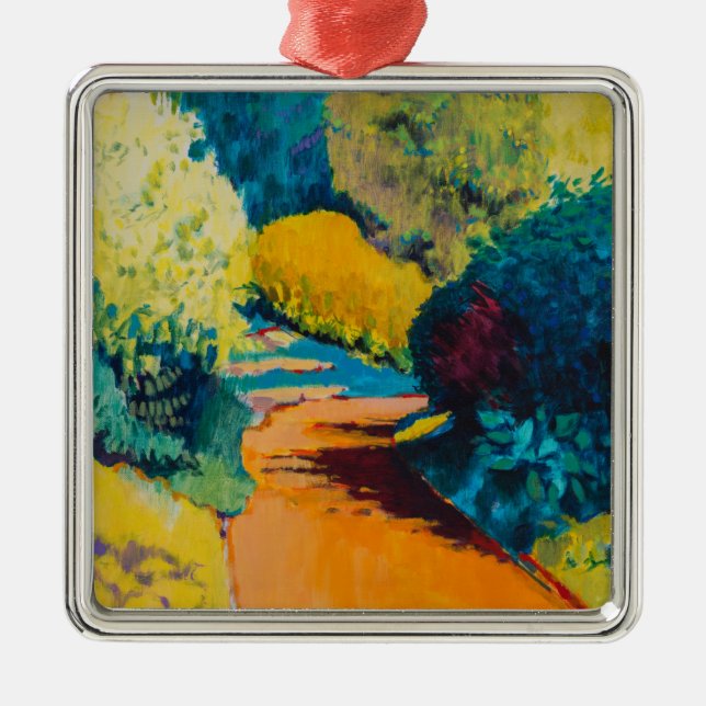 Orange Weg Silbernes Ornament (Vorne)