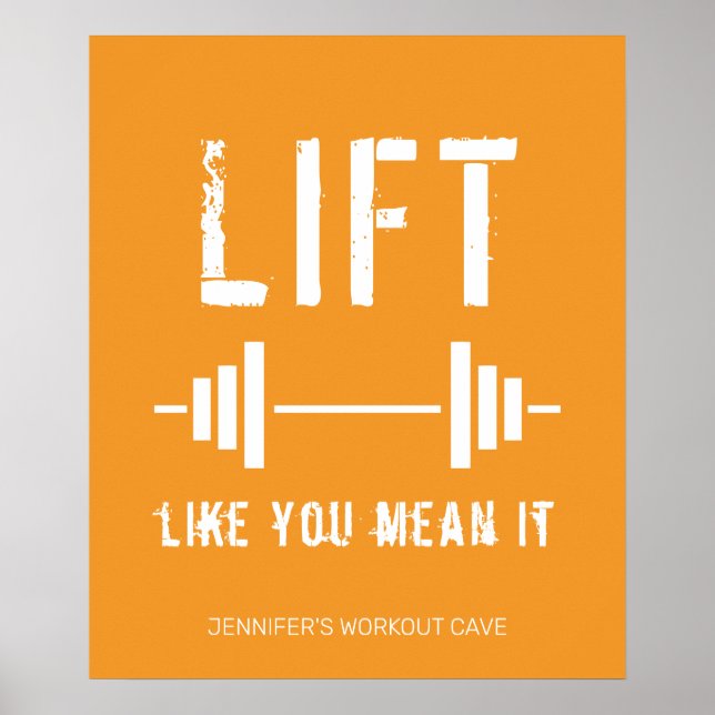 Orange Weightlift-Fitness Poster (Vorne)