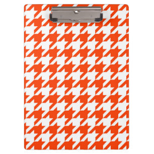 Orange-Weiß-Hahnentritt-Karo Klemmbrett