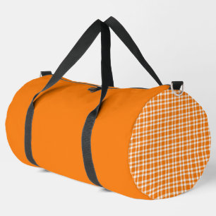 Orange-Weiß-Karomuster groß Duffle Bag