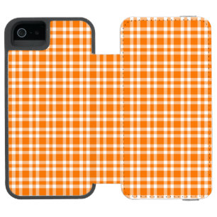 Orange-Weiß-Karomuster Incipio Watson™ iPhone 5 Geldbörsen Hülle