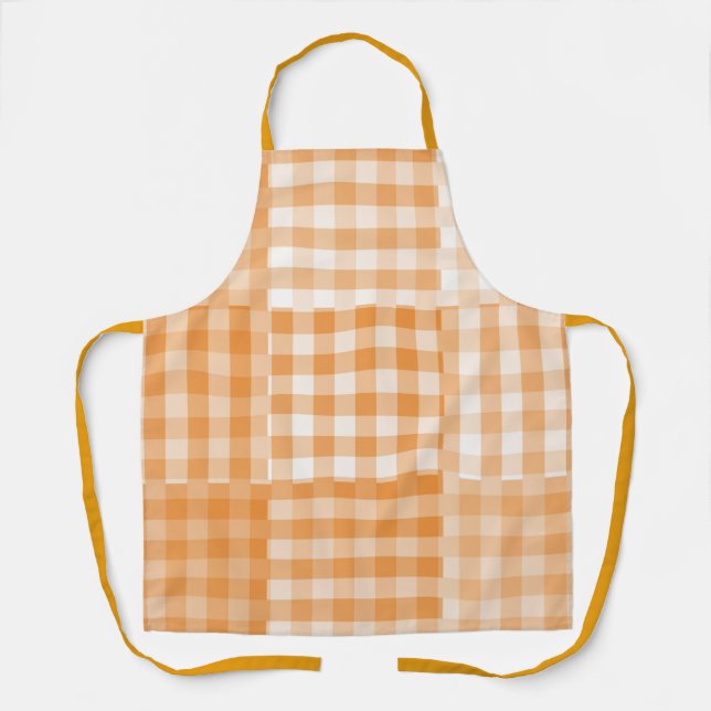 Orange-Weiß-Patchwork-Muster Schürze (Vorderseite)