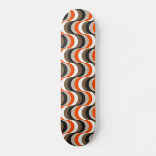 Orange, weiß, Retro Jahr-abstrakte Kunst Browns Skateboard