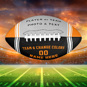 Orange Weiß Schwarz oder passen Sie Ihren eigenen  Football