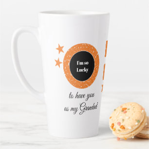 Orange weiß so glücklich Opa mit Foto Milchtasse