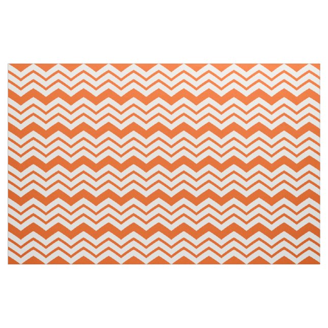 Orange Weiße Chevron-Zickzack-Musterdesign  Stoff (Fat Quarter (45,7 x 55,9 cm))