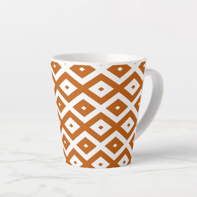 Orange-weiße Diamantform Milchtasse (Rechte Ecke)