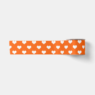 Orange Weiße Hübsche Herzen Design Satinband