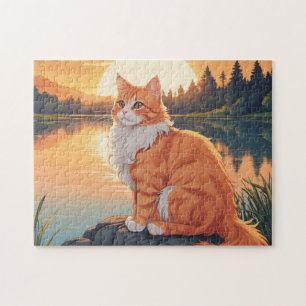 Orange-weiße Katze Puzzle