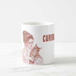 Orange Weiße Katze Weiblich Rotes Haar Kaffeetasse