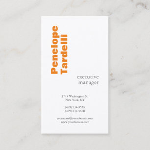 Orange Weiße Moderne Einfache Premium Seide Visitenkarte
