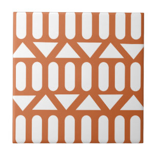 Orange Weiße Moderne Geometrie Fliese