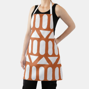 Orange Weiße Moderne Geometrie Schürze