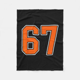 Orange Weiße Nummer 67 Trikot Spieler Uniform #67 Fleecedecke