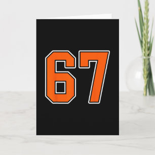 Orange Weiße Nummer 67 Trikot Spieler Uniform #67 Karte