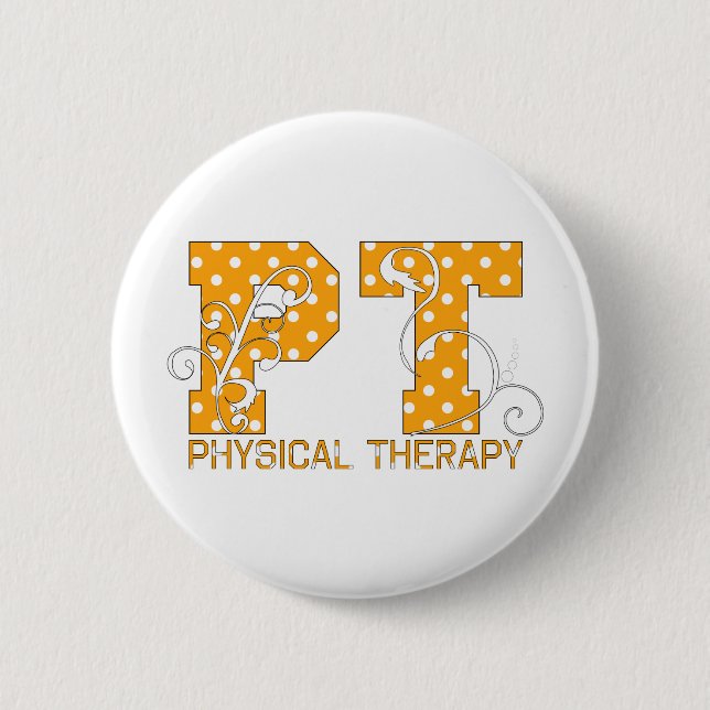 orange weiße Tupfen Pints Button (Vorderseite)