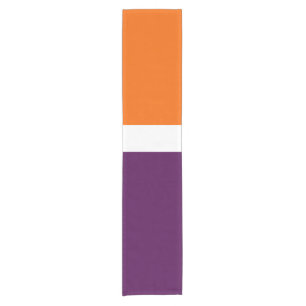 Orange Weiße und Violette Einfarbige Farbblockgest Kurzer Tischläufer