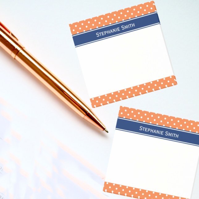 Orange, weißer Polka Dot mit Royal Blue Post-it Klebezettel (Von Creator hochgeladen)