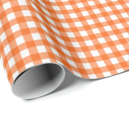 Orange| Weißes Gingham Wrapping Paper Geschenkpapier