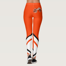 Orange, weißes und schwarzes Cheerleader-Megaphon Leggings