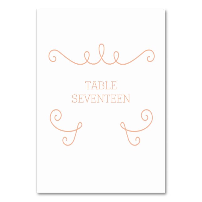 Orange Whimsical Blüh Table Card Tischnummer (Vorderseite)