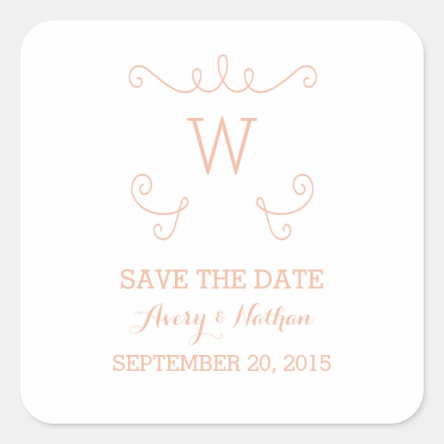 Orange Whimsical Blühte Save the Date Stickers (Vorderseite)
