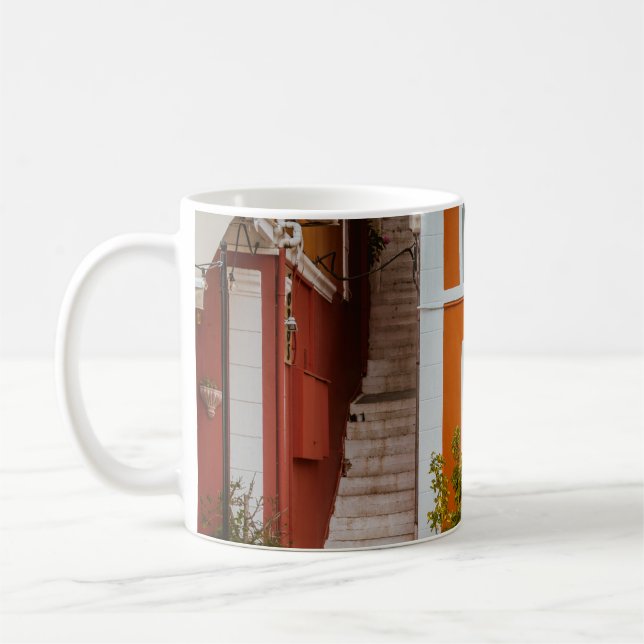 ORANGE WHITE AND GRAY CONCREY GEBÄUDE KAFFEETASSE (Links)