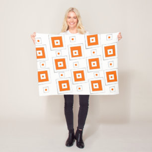 Orange White Blanket Fleecedecke