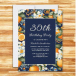 =Orange White Blume Navy Blue 30. Geburtstag Einladung<br><div class="desc">Party Einladung aus dem 30. Jahrhundert mit Orangen und weißer Blume blüht auf marinebasischem Hintergrund. Diese Einladungen können für jeden beliebigen Alter angepasst werden. Kontaktieren Sie mich,  um Hilfe bei Ihren Anpassungen zu erhalten oder um zusätzliche Matching oder Koordination von Zazzle Produkten für Ihre Feier zu beantragen.</div>
