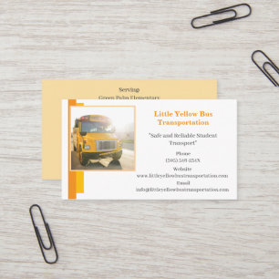 Orange White Bus Fahrer Gelber Schulbus Visitenkarte