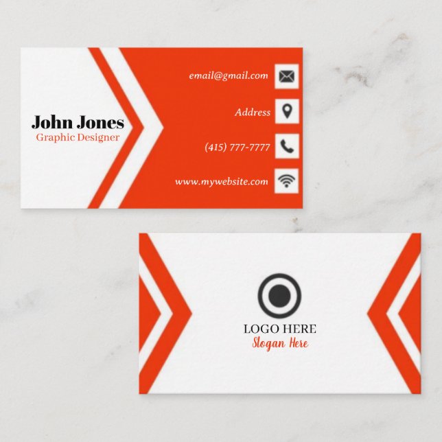 Orange & White Business Cards mit 14 Packungen zu  Visitenkarte (Vorne/Hinten)