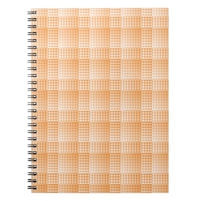 Orange White Checker Abstract Pattern Notizblock (Vorderseite)
