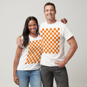 Orange & White Checkered - Cool, lustig und sonder T-Shirt